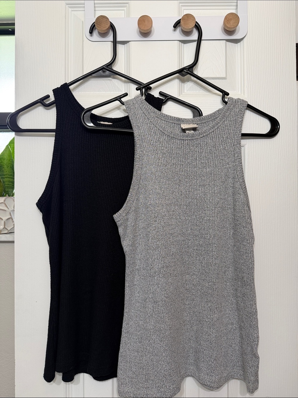 A New Day Ribbed High Neck Tank Top Bundle - Black and Gray